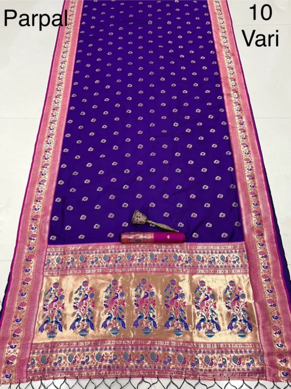 Purple Exclusive 10-Yard Pure Kanchivram Silk Saree