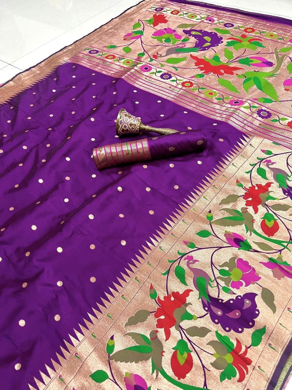 Purple Soft Kanjivaram Pethani Silk Saree Purple Soft Kanjivaram Pethani Silk Saree