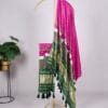 Rani Pink Printed Gaji Silk Dupatta