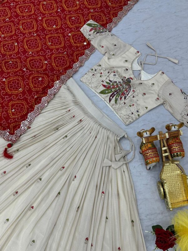 Red Tissue silk lehenga choli Org2