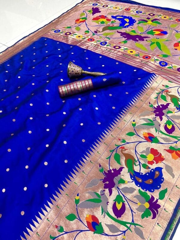 Royal Blue Soft Kanjivaram Pethani Silk Saree