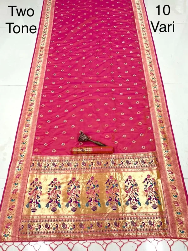 Two Tone Exclusive 10-Yard Pure Kanchivram Silk Saree