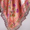 White Paithani Jacquard Silk Dupatta_2