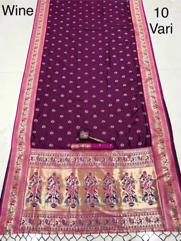 Wine Exclusive 10-Yard Pure Kanchivram Silk Saree