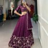 Wine Vichitra Silk Lehenga Choli Rigth