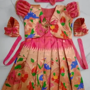 Dhup Chav Paithani Frock Set Front