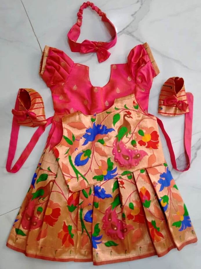 Dhup Chav Paithani Frock Set Sep Back