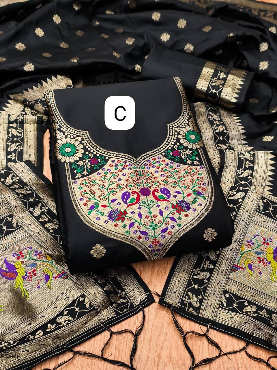 Makar Sankranti Special Paithani Suite in Black Collection