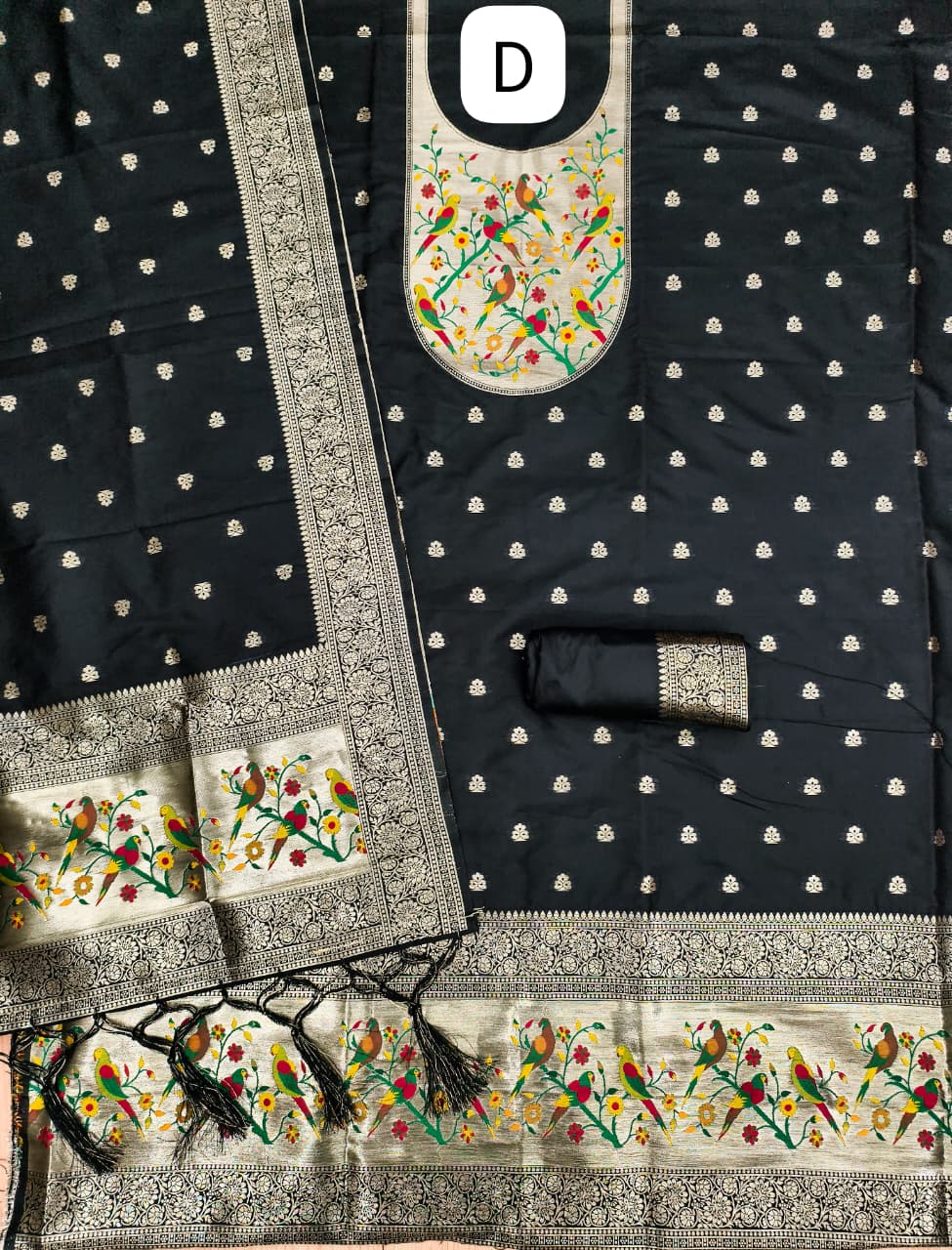 Makar Sankranti Special Paithani Suite in Black Collection