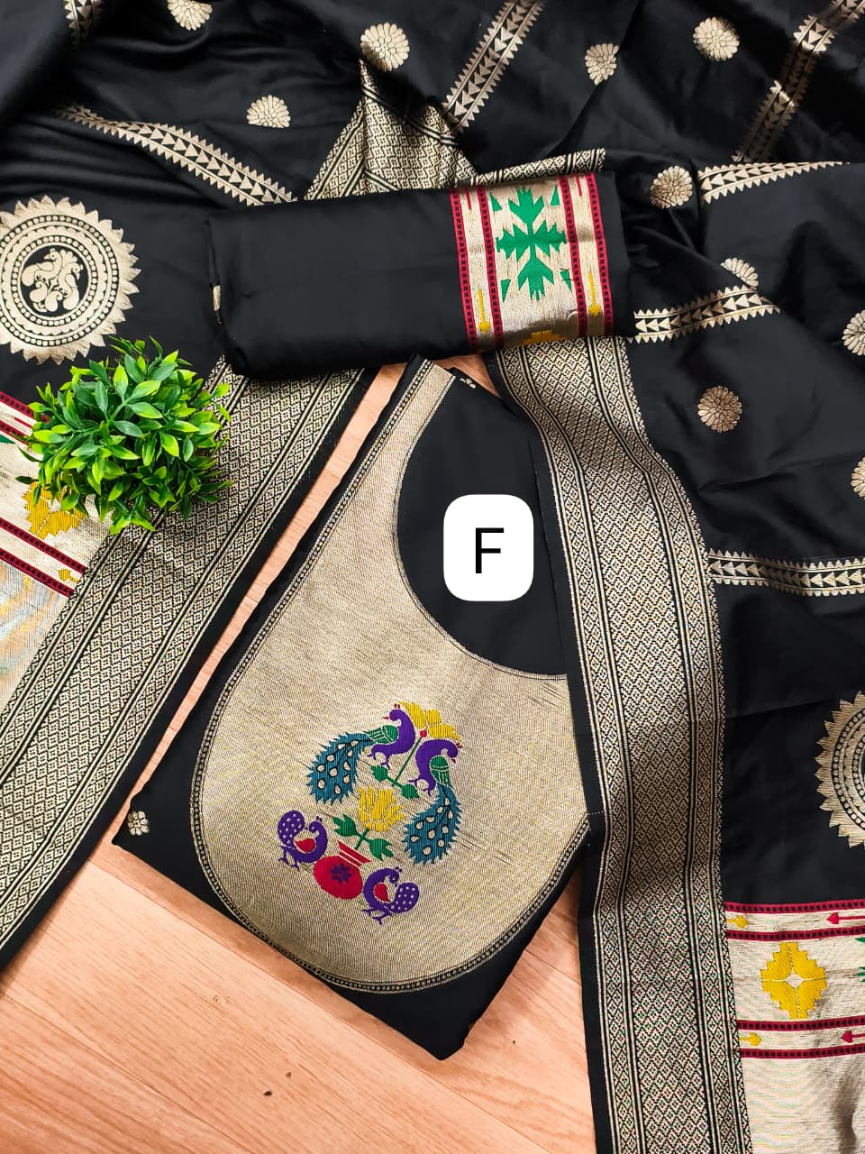 Makar Sankranti Special Paithani Suite in Black