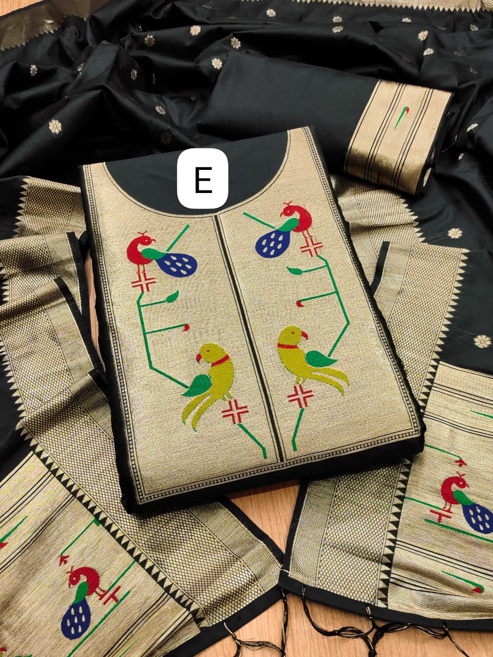 Makar Sankranti Special Paithani Suite in Black Collection