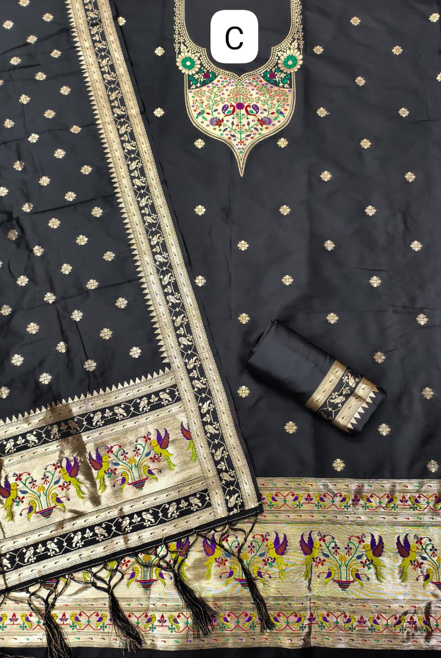 Makar Sankranti Special Paithani Suite in Black