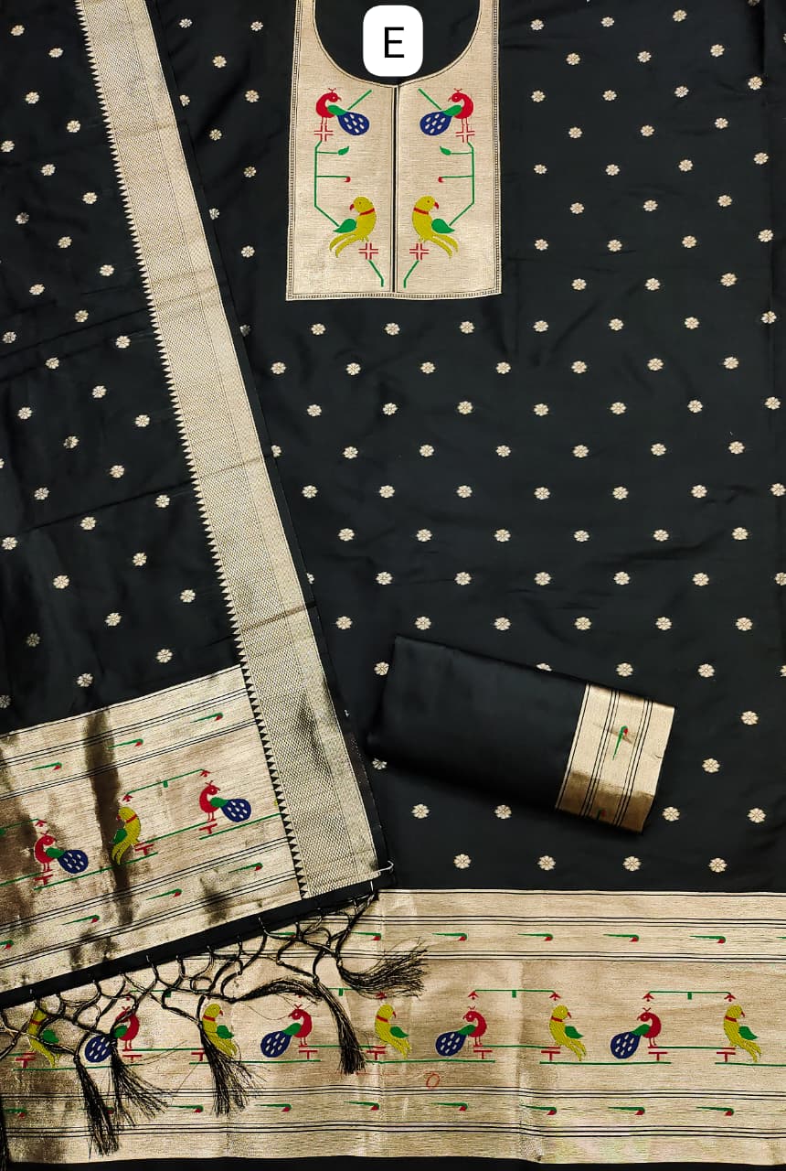 Makar Sankranti Special Paithani Suite in Black Collection