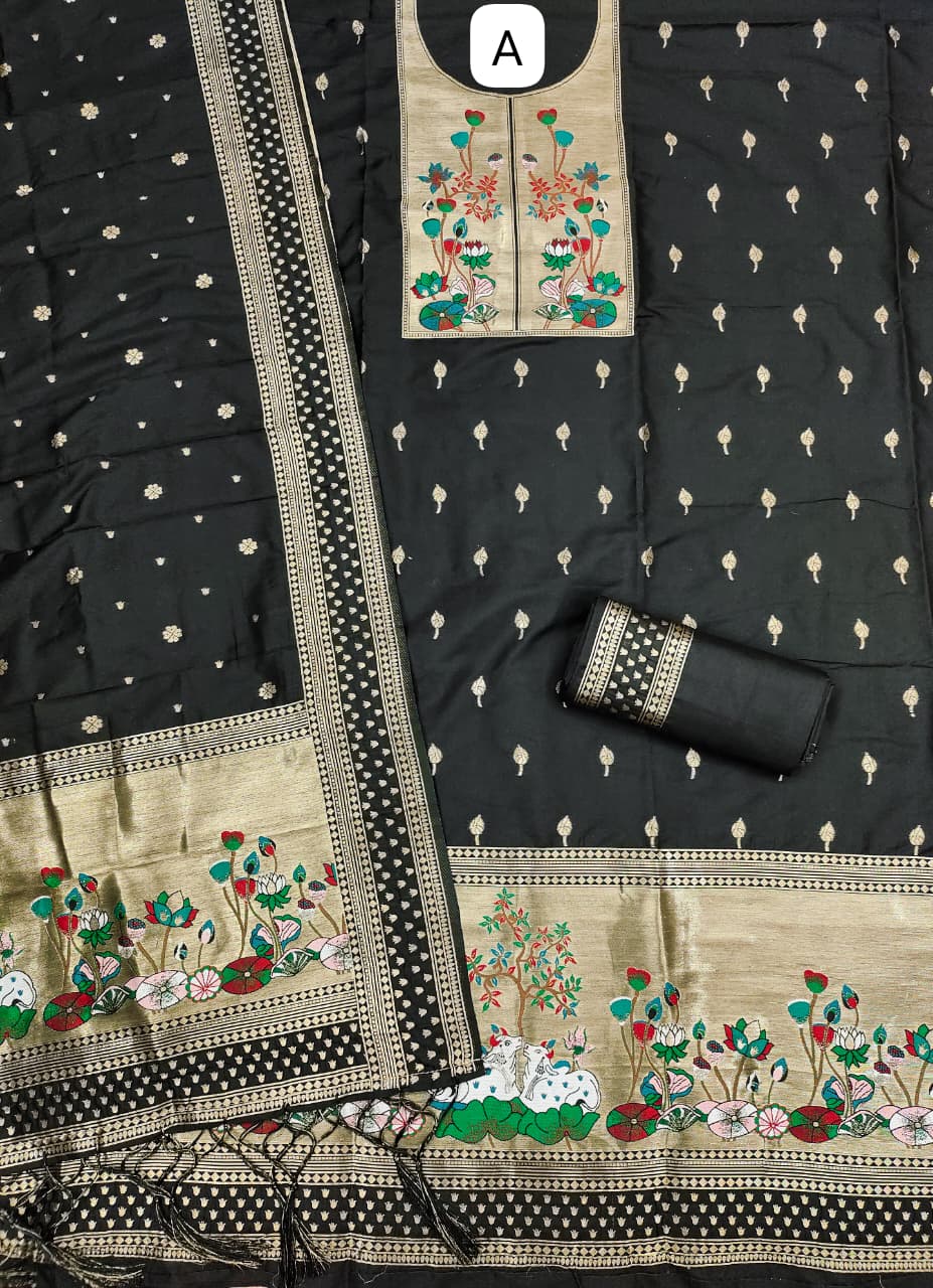 Makar Sankranti Special Paithani Suite in Black Collection