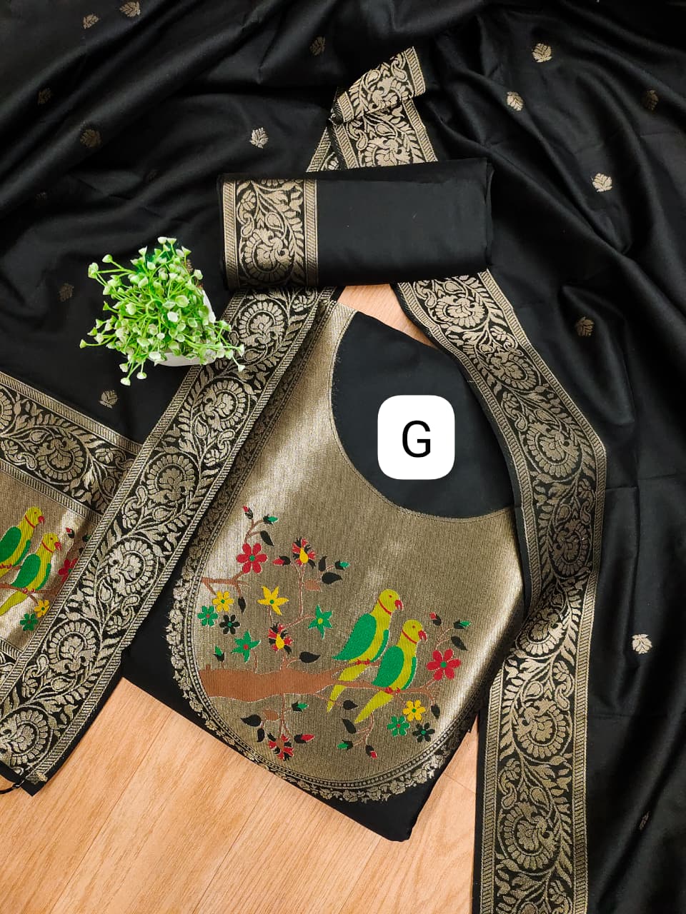 Makar Sankranti Special Paithani Suite in Black