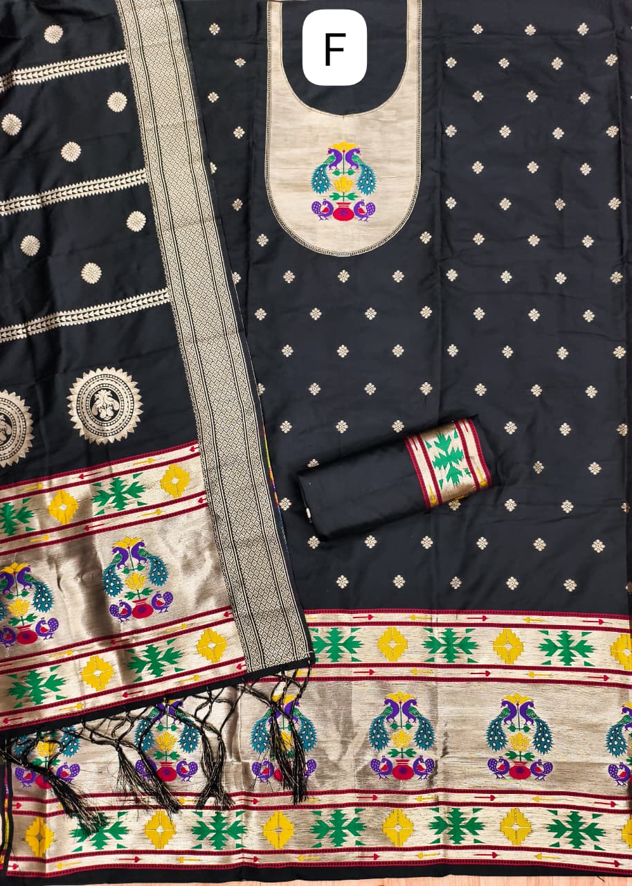 Makar Sankranti Special Paithani Suite in Black Collection