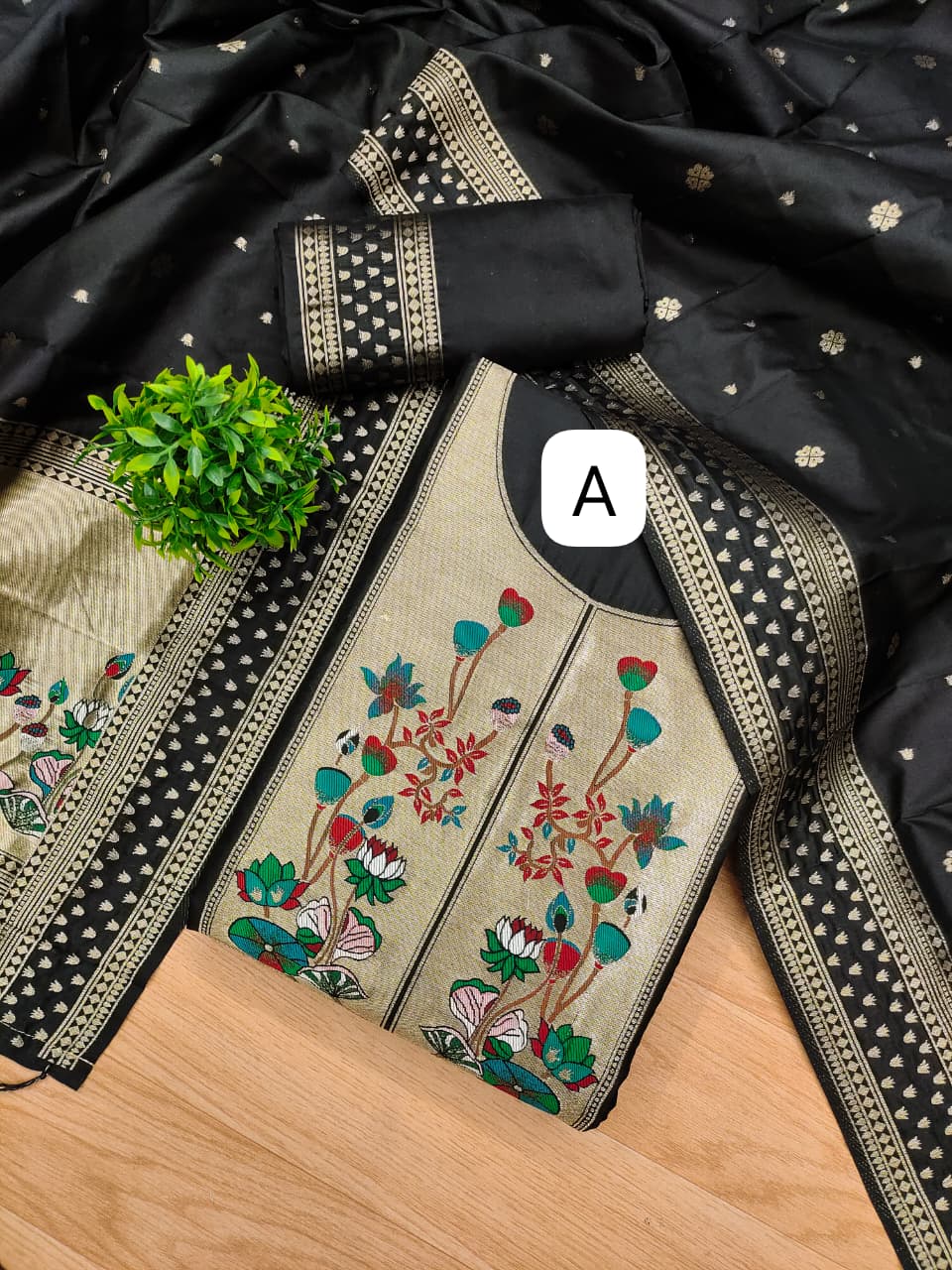 Makar Sankranti Special Paithani Suite in Black Collection