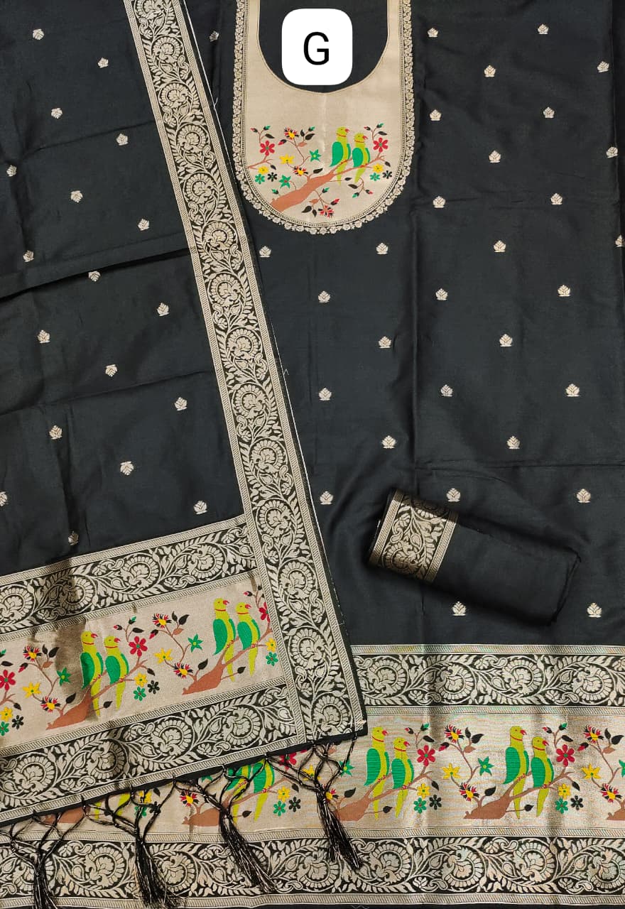 Makar Sankranti Special Paithani Suite in Black
