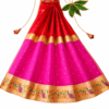 Premium Paithani Gudi Vastra for girls in vibrant red and pink.