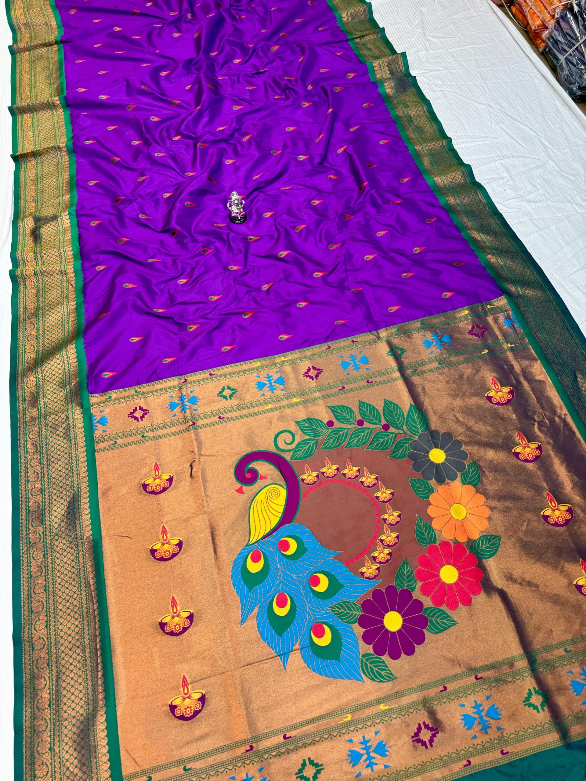 Jyoti Kadiyal Paithani in Premium Katan Silk with vibrant floral design.