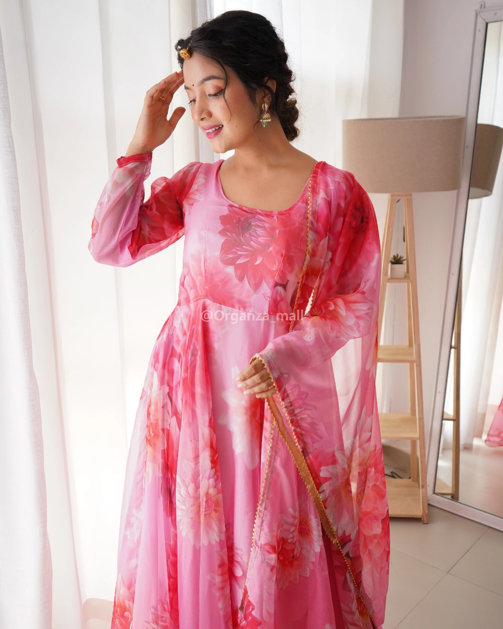 Georgette Gown with Dupatta | Elegant Party Wear Anarkali Gown for Women