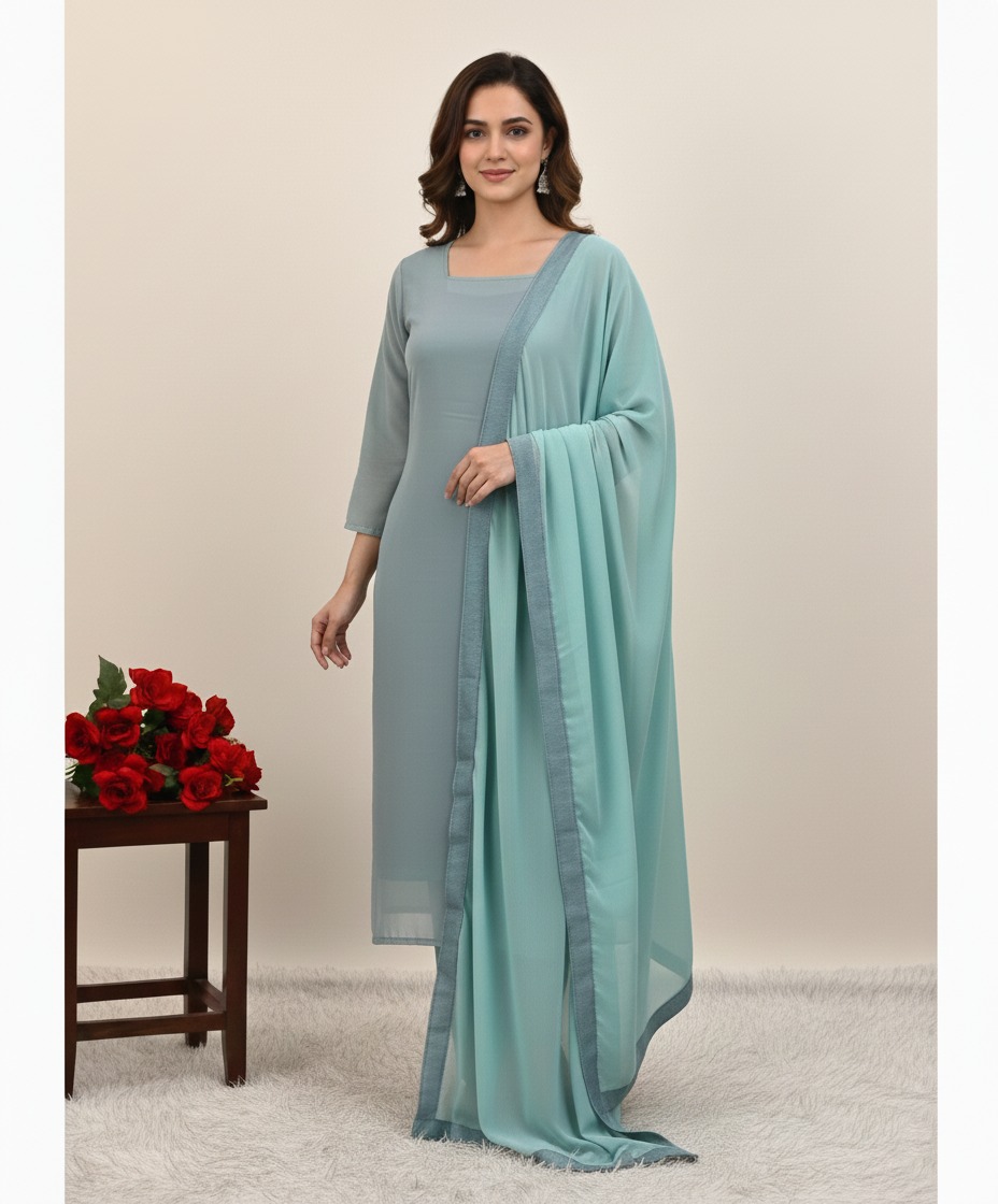 Georgette Gown with Dupatta | Elegant Party Wear Anarkali Gown for Women