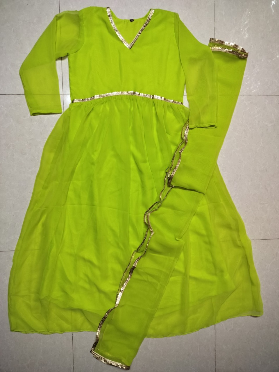 Georgette Gown with Dupatta | Elegant Party Wear Anarkali Gown for Women
