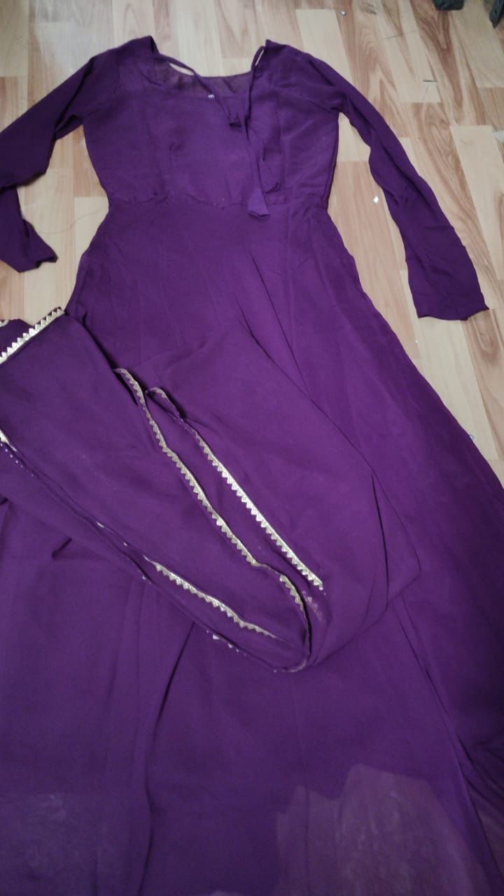 Georgette Gown with Dupatta | Elegant Party Wear Anarkali Gown for Women