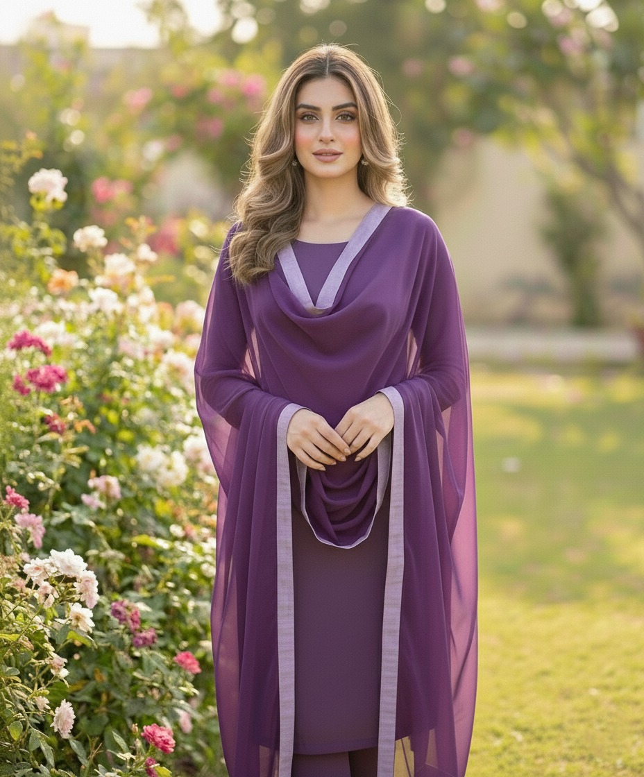 Georgette Gown with Dupatta | Elegant Party Wear Anarkali Gown for Women