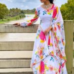 Georgette Gown with Dupatta | Elegant Party Wear Anarkali Gown for Women