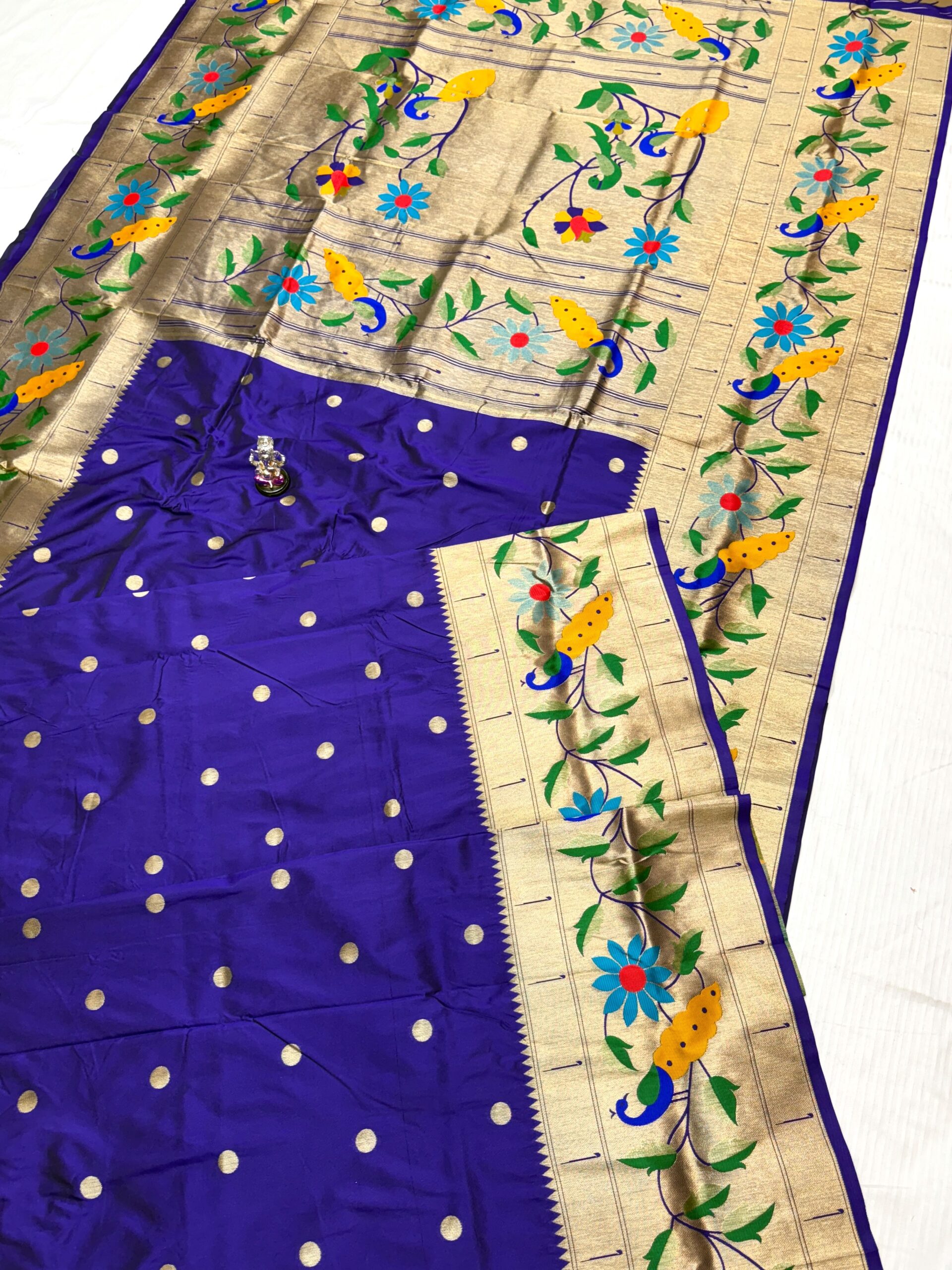 Blue_01 Radha Rani Brocade Paithani Soft Silk Blouse