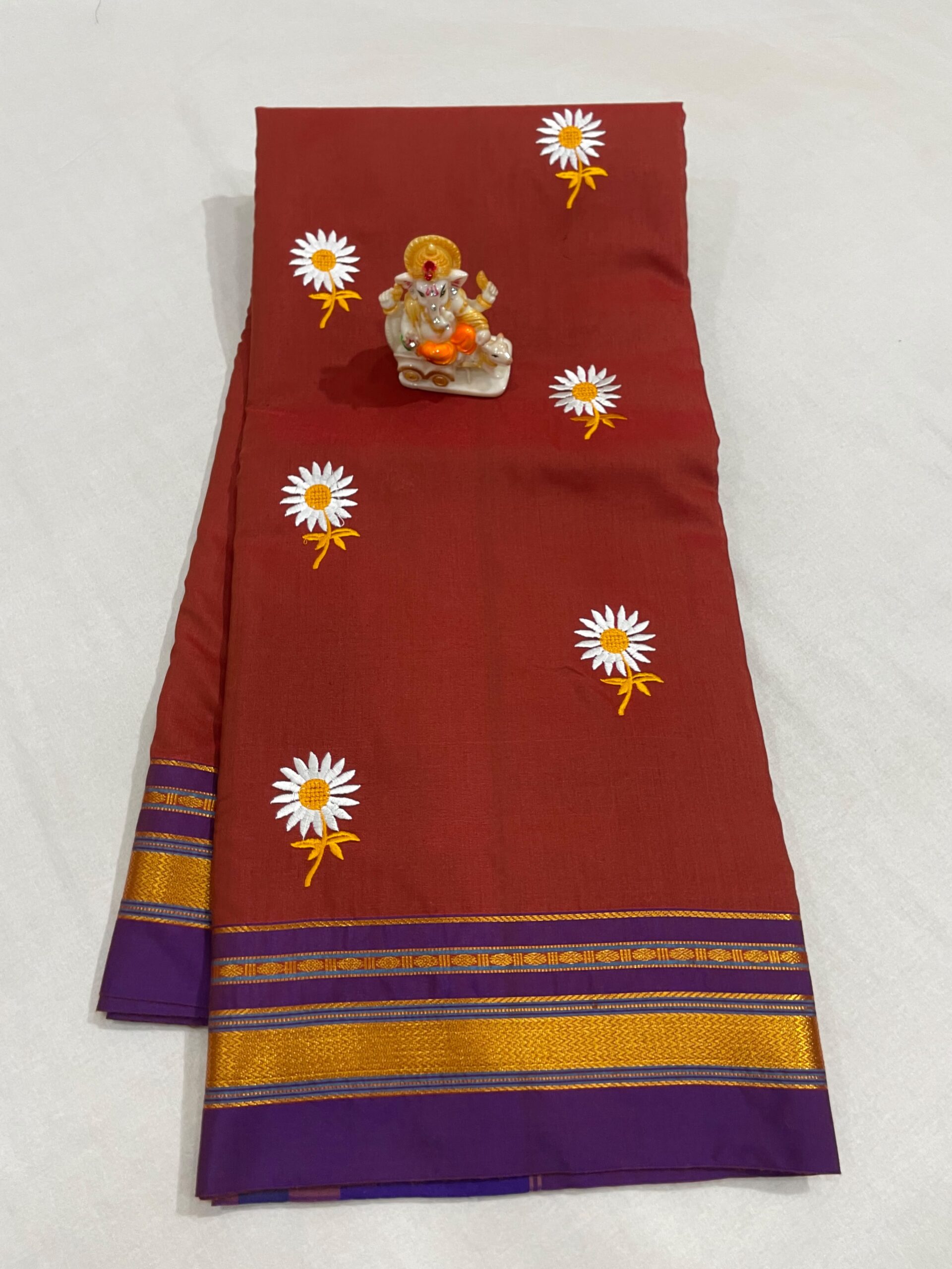 Elegant Sunflower Cotton Acrylic Saree – Rugved Collection