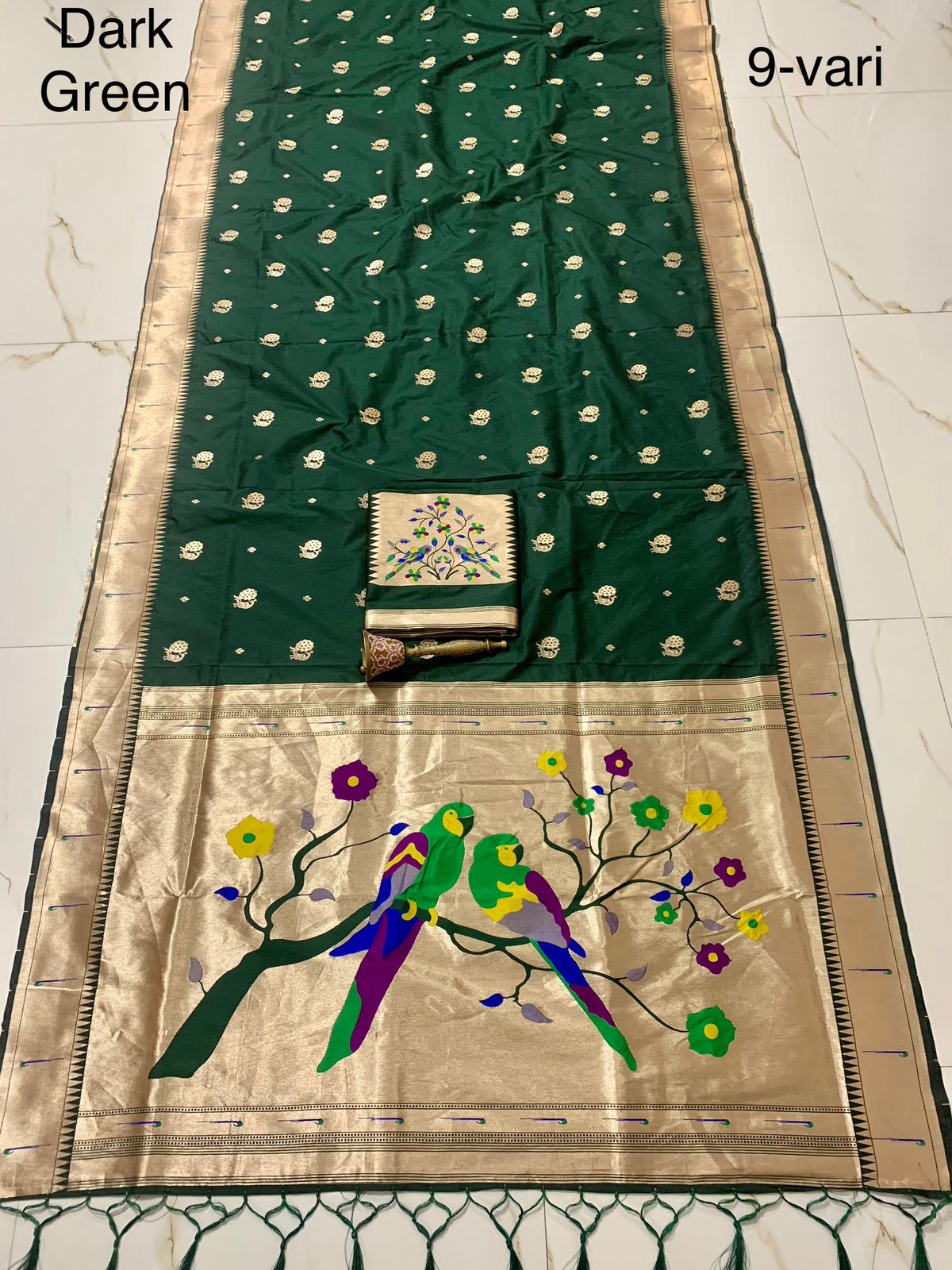 Bridal Nauvari Paithani Saree | Pure Kanchivaram Silk | Original Zari Peacock Design