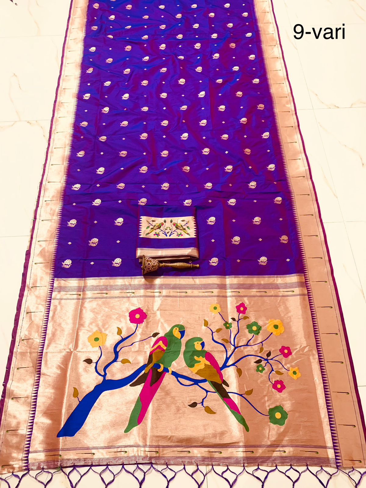 Bridal Nauvari Paithani Saree | Pure Kanchivaram Silk | Original Zari Peacock Design