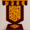 Dark Wine set Premium Paithani Ganpati Decoration Set | Toran Backdrop Chaurang Cover