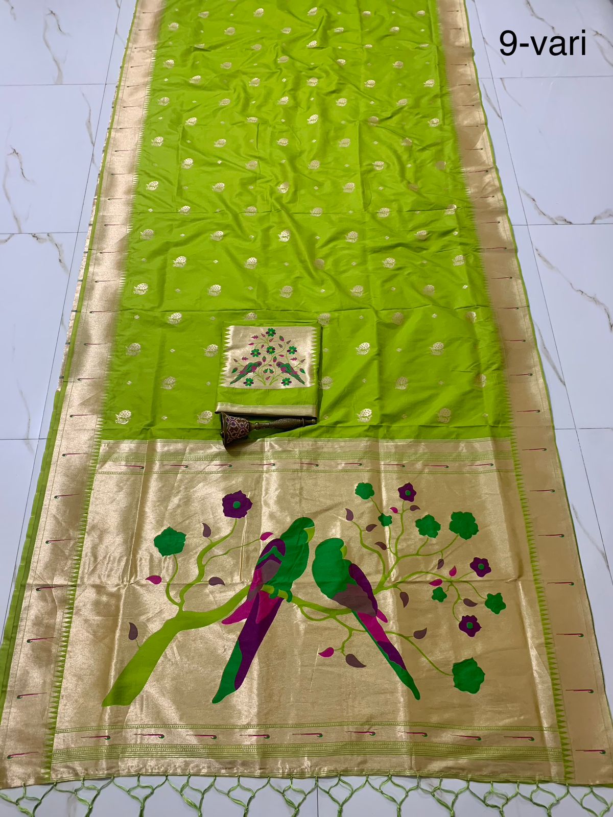 Bridal Nauvari Paithani Saree | Pure Kanchivaram Silk | Original Zari Peacock Design