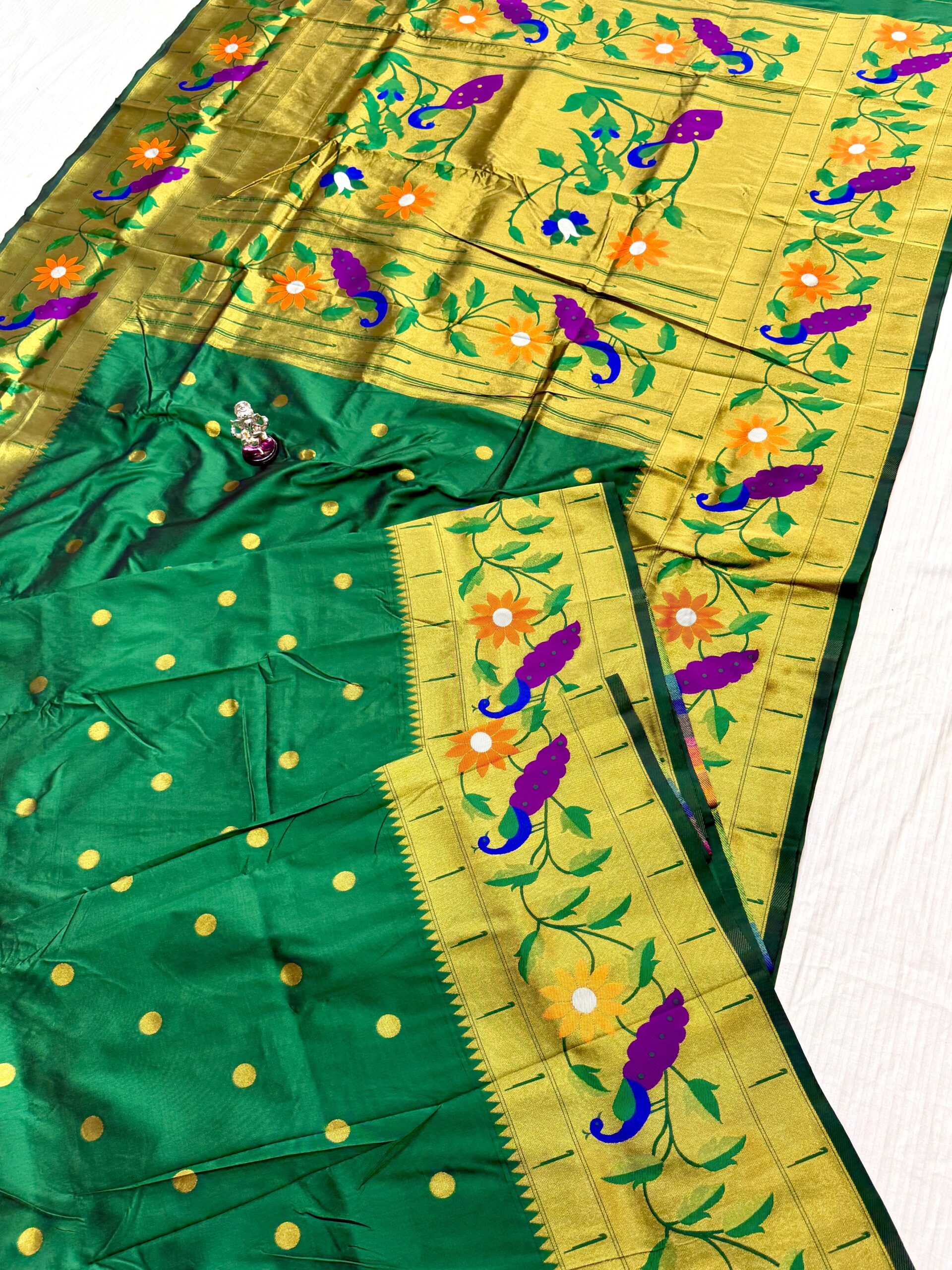 Green_01 Radha Rani Brocade Paithani Soft Silk Blouse