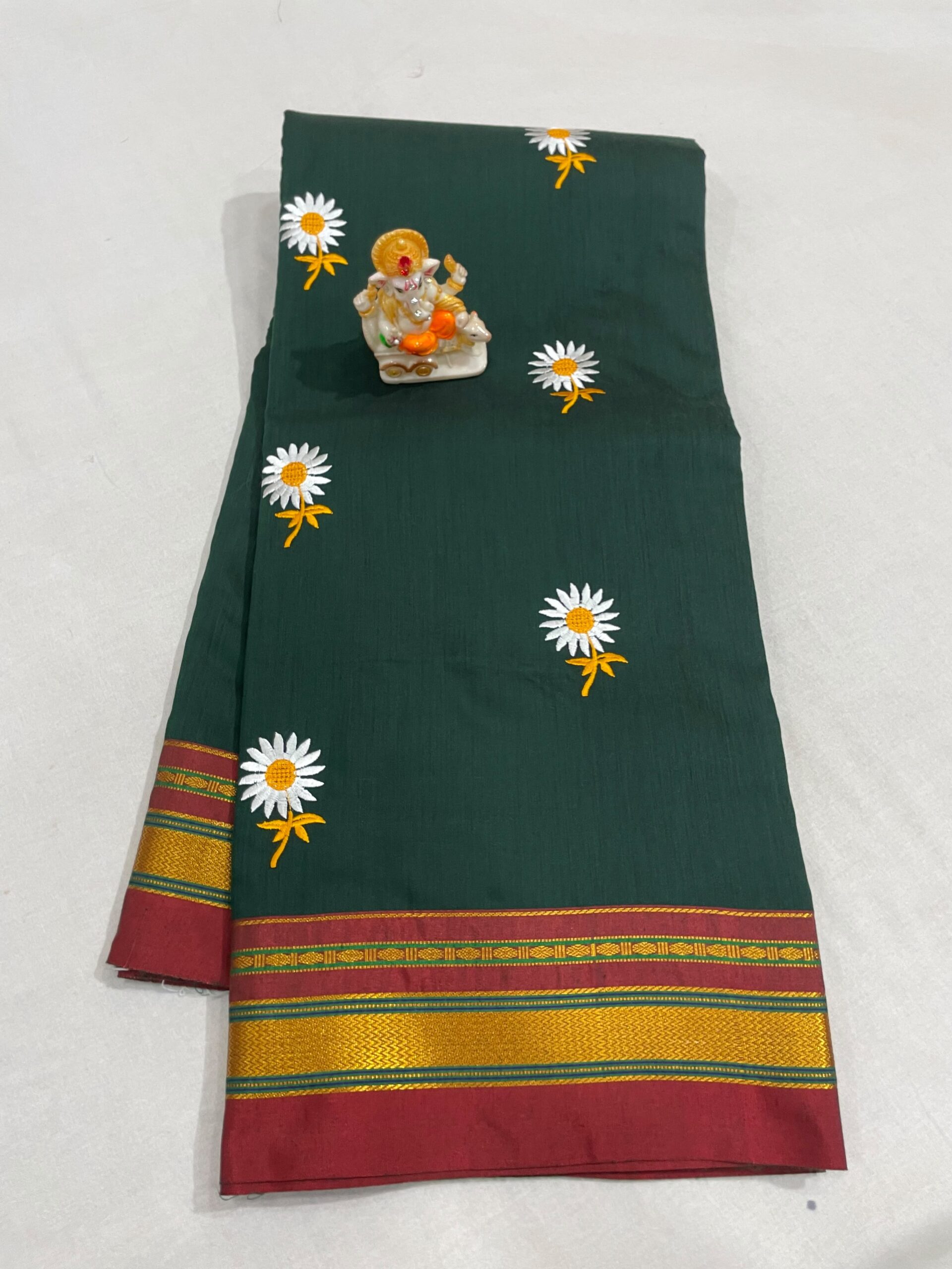 Elegant Sunflower Cotton Acrylic Saree – Rugved Collection