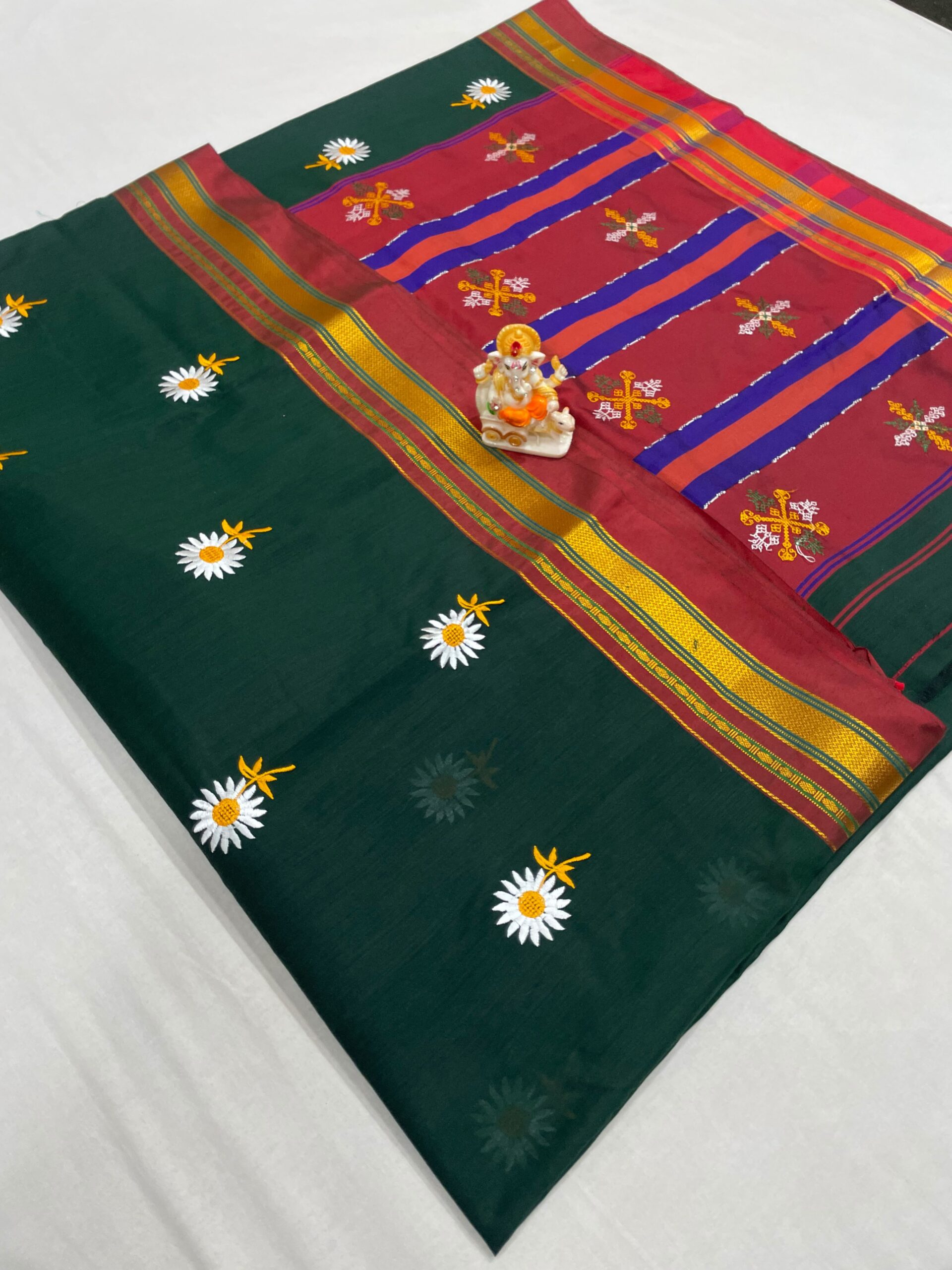 Elegant Sunflower Cotton Acrylic Saree – Rugved Collection
