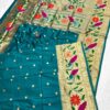 Greenish Rama_01 Radha Rani Brocade Paithani Soft Silk Blouse