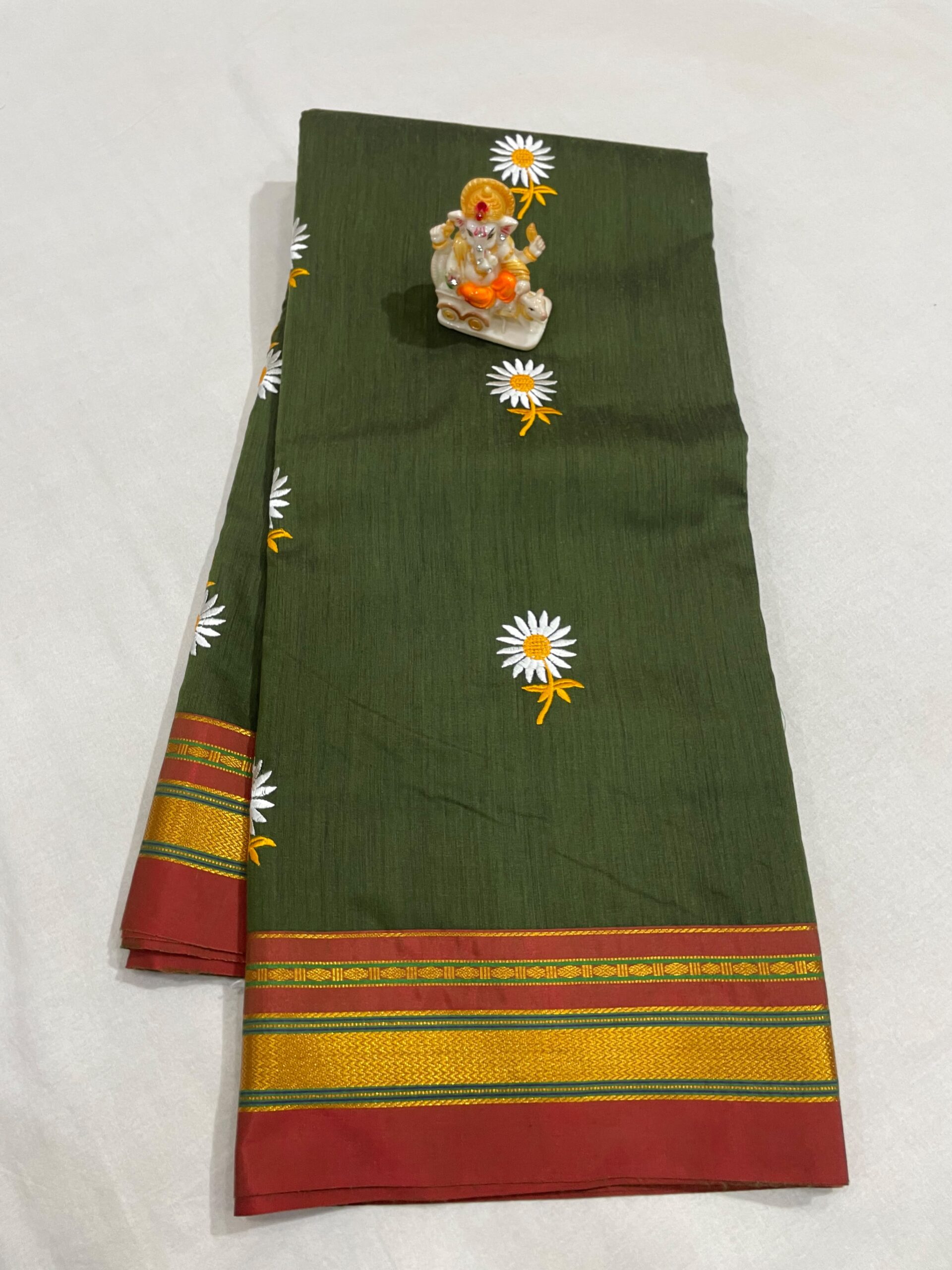 Elegant Sunflower Cotton Acrylic Saree – Rugved Collection