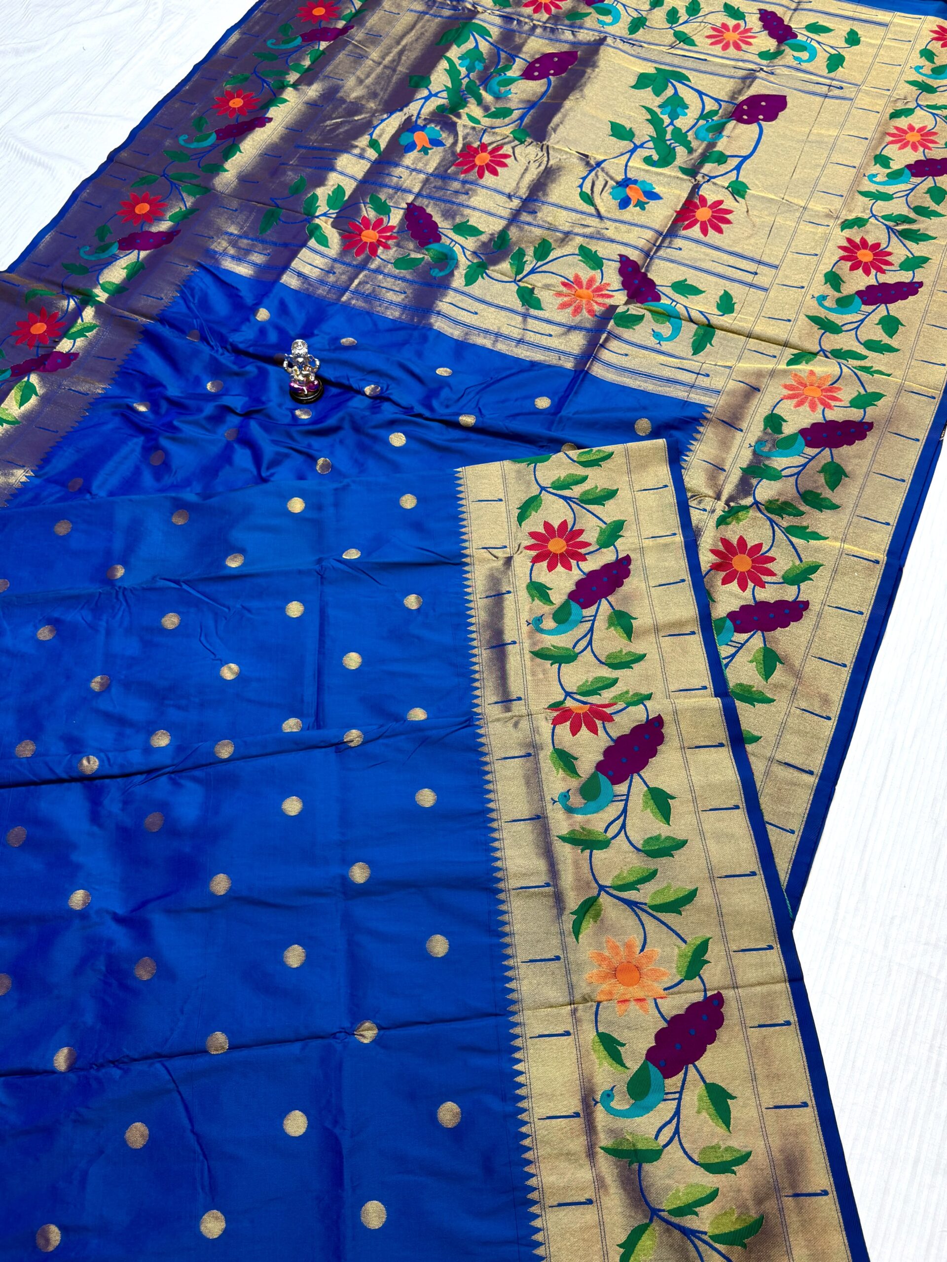 Light Royal Blue_01 Radha Rani Brocade Paithani Soft Silk Blouse