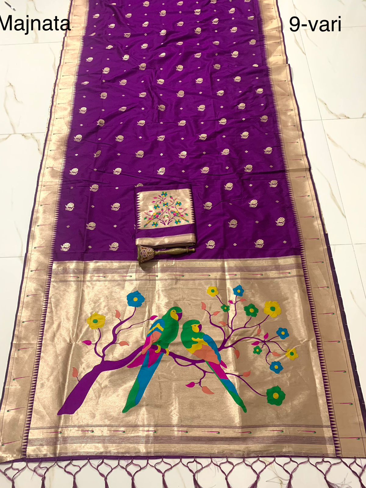 Bridal Nauvari Paithani Saree | Pure Kanchivaram Silk | Original Zari Peacock Design