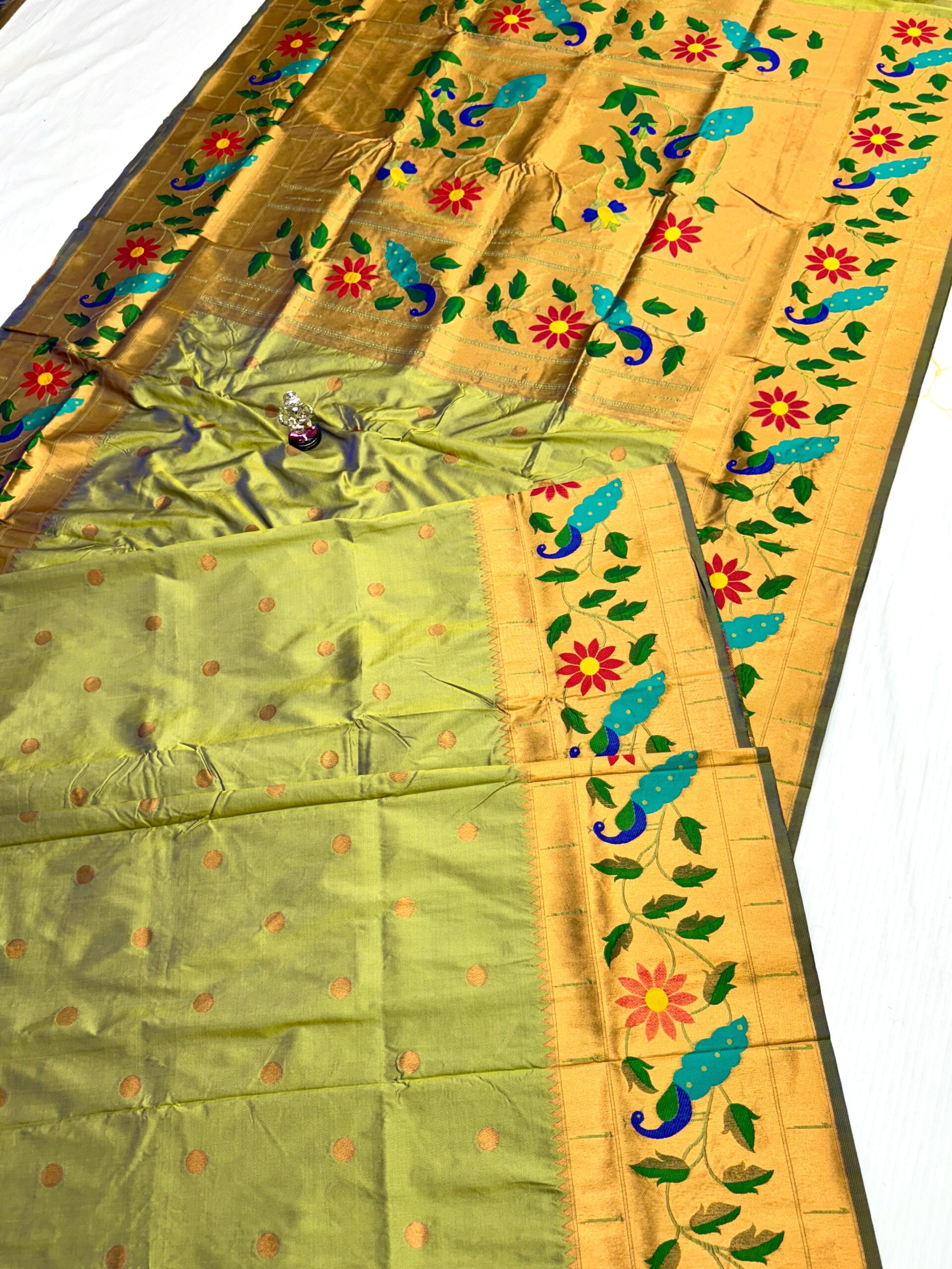 Mehendi_01 Radha Rani Brocade Paithani Soft Silk Blouse