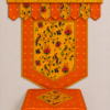 Orange set Premium Paithani Ganpati Decoration Set | Toran Backdrop Chaurang Cover