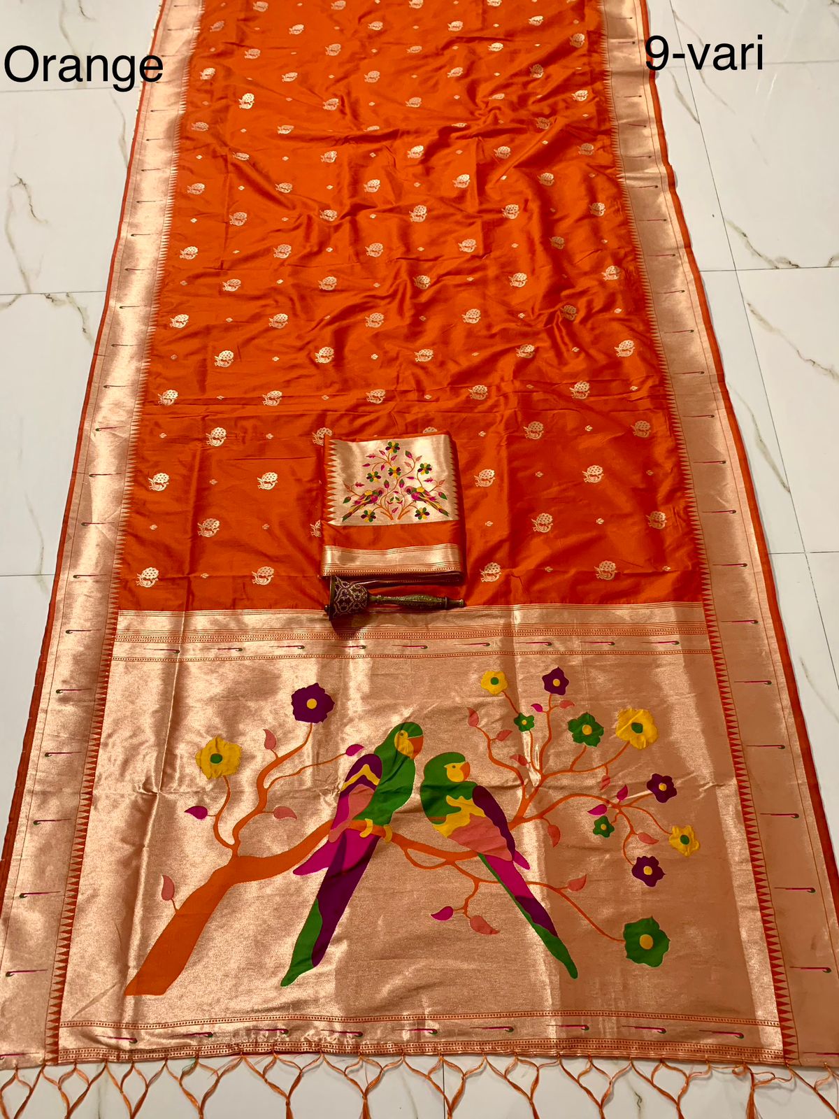 Bridal Nauvari Paithani Saree | Pure Kanchivaram Silk | Original Zari Peacock Design