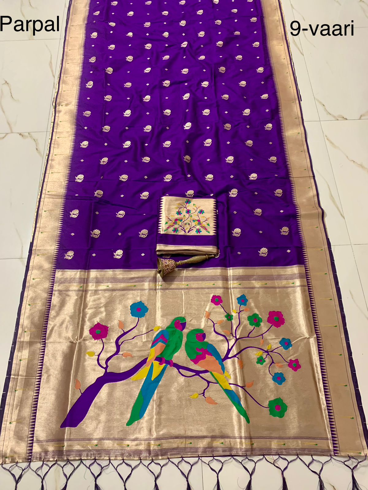 Bridal Nauvari Paithani Saree | Pure Kanchivaram Silk | Original Zari Peacock Design