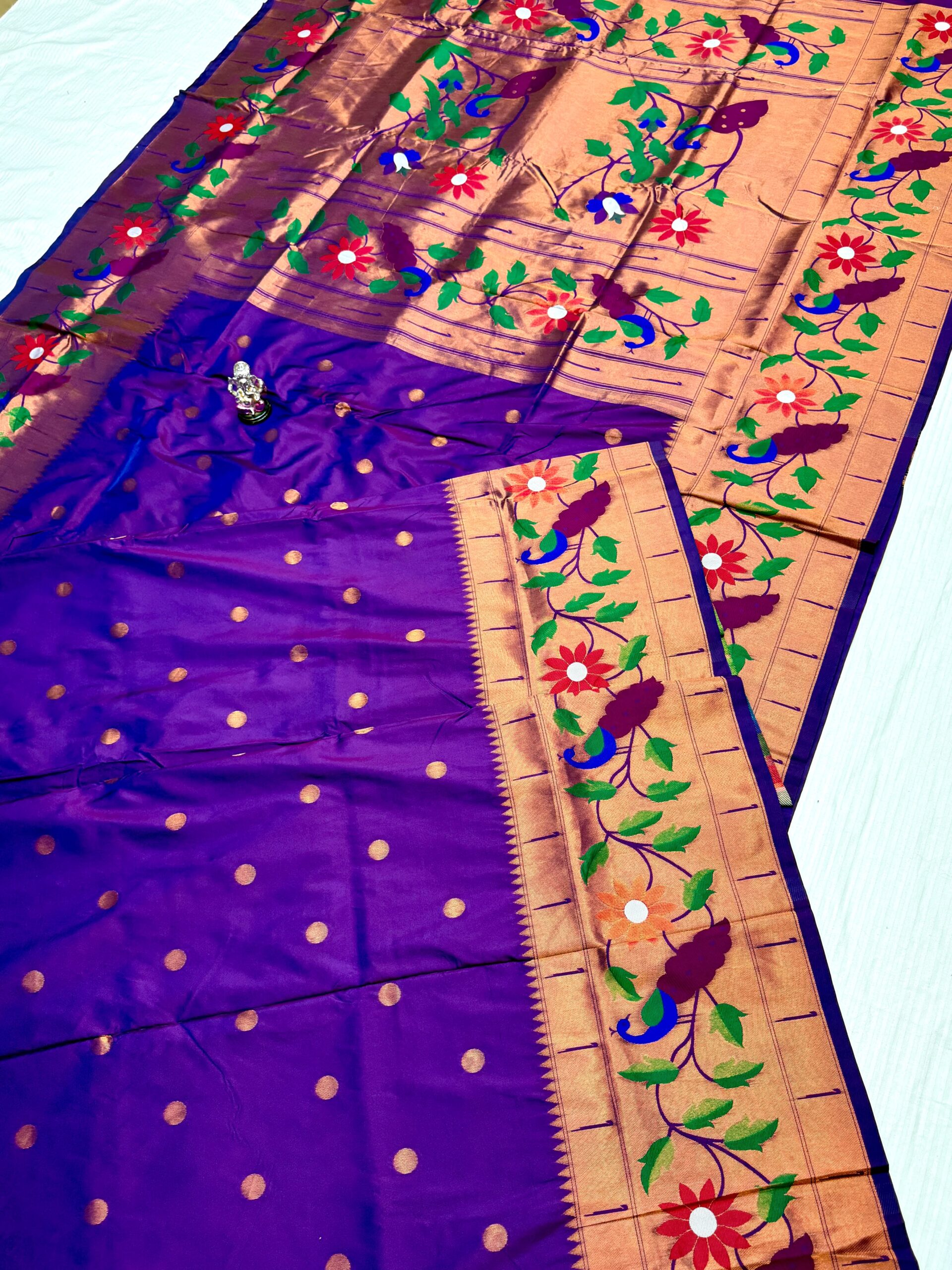 Purple_01 Radha Rani Brocade Paithani Soft Silk Blouse