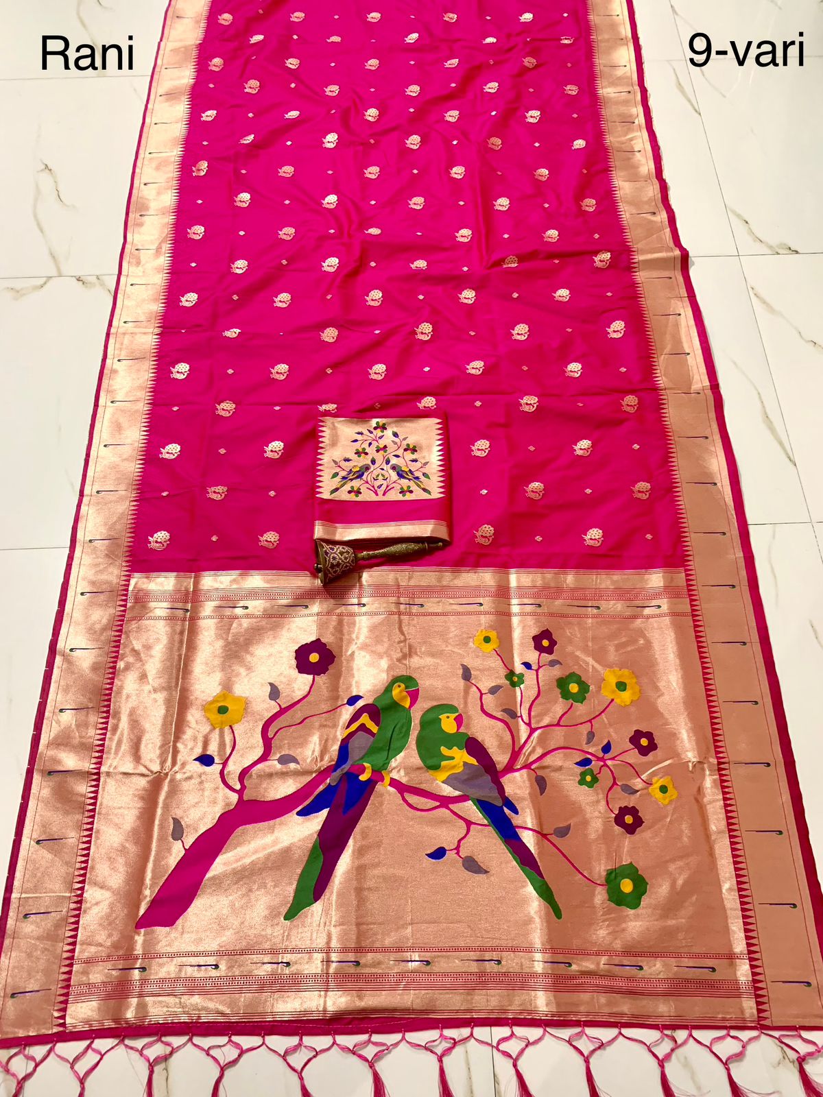 Bridal Nauvari Paithani Saree | Pure Kanchivaram Silk | Original Zari Peacock Design