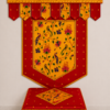Red Set Premium Paithani Ganpati Decoration Set | Toran Backdrop Chaurang Cover